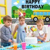 BLMHTWO School Bus Happy Birthday Backdrop, Back to school banner,