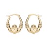 9ct Gold on Silver CLADDAGH Creole Hoop Earrings ~