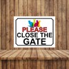 Shawprint PLEASE CLOSE THE GATE METAL SIGN CAT THEME 150MM