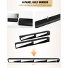 Xislet No-Drill Golf Cart Rear View Mirror - 4-Panel Wide-Angle