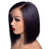 12 Inch Yaki Straight Human Hair Bob Wig with Baby