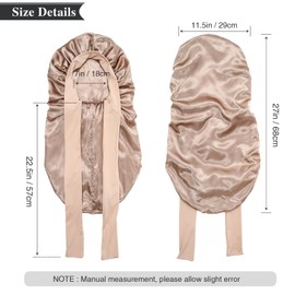 Coubeau Schlafmütze Satin Bonnet-Weite elastische Schlafhaube mit breitem Band, ideal zur Pflege von langen Haaren - Seidiges Design für Frauen