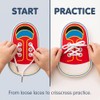 Wooden Shoe Lacing Practice Board, Learn to Tie Training Kit,