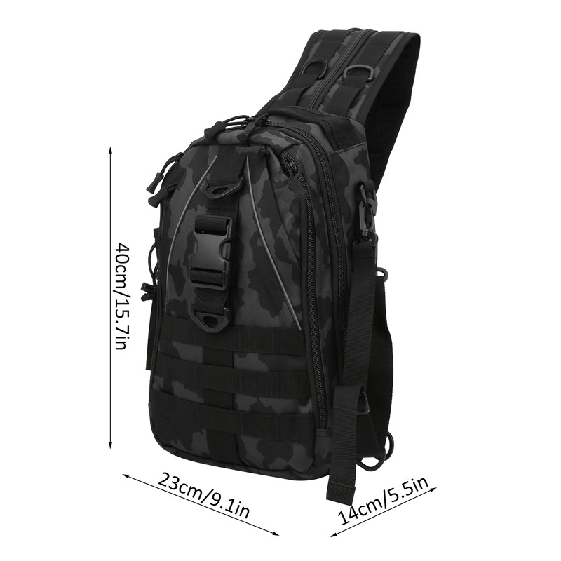 Backpack Knapsack Shoulder Messenger Bag Fishing Mountaineering Outdoor Lure Bagblack