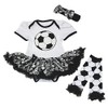 Sport Body de bebé Vestido Impresión De Fútbol Blanco Damasco