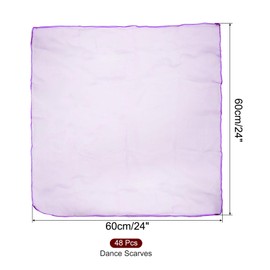PATIKIL Dance Scarves, 48 Pcs Square Juggling Scarves 24 by 24 Inches Music Movement Scarves Performance Props Accessories for Playing Magic Juggling, Purple