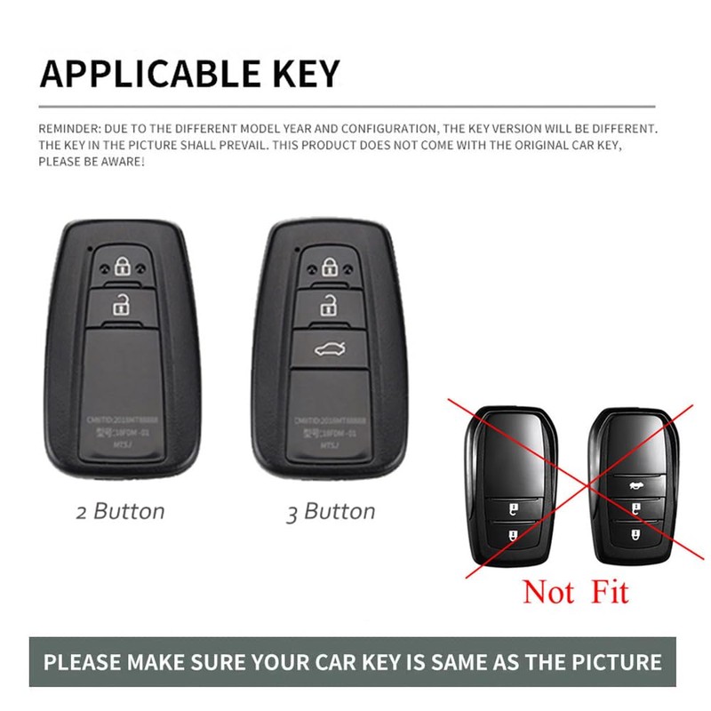 ontto PC Car Key fob Cover Fit for Toyota 2020-2022