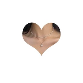 Cimenexe Bohemian Layered Pearl Collar Necklace Gold Pearl Collar Chain Vintage Pearl Pendant Necklace Layered Pearl Collar Necklace Chain Jewellery for Women and Girls Gifts, Metal, Pearl, pearls