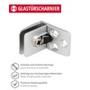 Gedotec Glass Door Hinge Middle Hinge Silver Matt Square I