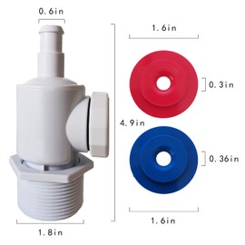 Pressure Relief Valve D29 Uwf Pool Wall Fitting Cleaner Parts Vacuum Connector for Polaris 180、280 Replacement Parts Sweep Accessories Pool Vacuum Hose Adapter