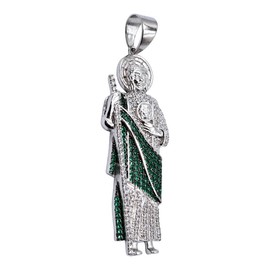 San Judas Silver 925 Pendant - Size: Medium