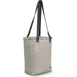 normani Wicker Basket 12 Litres Recycled Material with Handle and Inner Pocket - for the Beach or Shopping, taupe