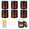 100ml Amber Glass Jars, 6 Pack Empty Cosmetic Jars with