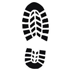 Car Dent Boot Print - Vinyl Decal Sticker Funny Accident Bandage Crash Kick - 3.0"x7.5"