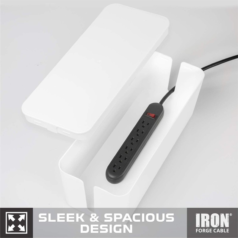 Iron Forge Cable Large Cable Management Box - White Cord