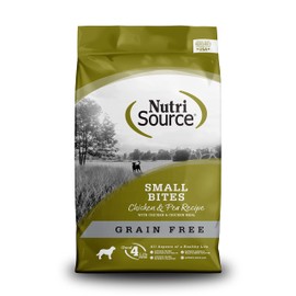 NutriSource Grain-Free Dog Food, Small Bites, Made with Chicken and Peas, 5LB, Dry Dog Food