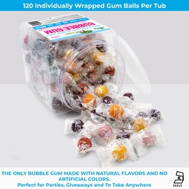 Tree Hugger Tree Hugger Bubble Gum, Fantastic Fruit, Natural Flavors, No Artificial Colors, 120 Count Tub