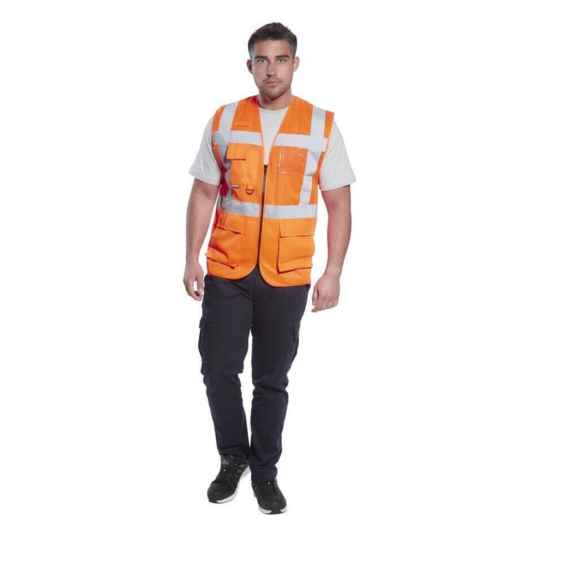 Portwest C376ORRM Athens Mesh Air Executive Vest, Medium, Orange
