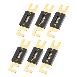 X AUTOHAUX 6pcs 500A Gold Tone ANL Fuse Universal for Car Vehicle Truck Audio