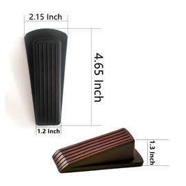 Door Stop, Door Stopper, Door Wedge, 6 Pack Rubber Door Stopper, Rubber Door Stops for Bottom of Door, Works on All Floor Types (Black Brown)