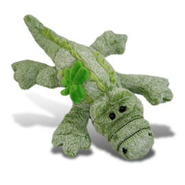 DolliBu Soft Large Alligator Stuffed Animal with Green Plush Shamrock, Cute Green Shamrock Plush, St Patricks Day Stuffed Animal Alligator, Good Luck St Patricks Day Toys for Kids, Baby - 16.5 Inches