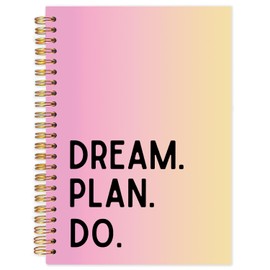 Yhtrg Positive Affirmation Spiral Notebooks, Motivational Quote Journaling Notebook, Inspirational Journals for Writing, Dream Plan Do Gradient Pink Notebook for Note Taking, 5.5x8.3 Inch