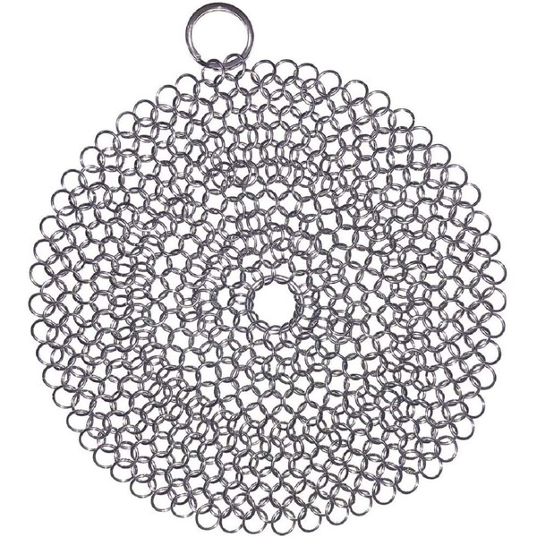 SUJAYU Cast Iron Cleaner, 7 Inch 316L Stainless Steel Chainmail