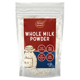 Spicy World Whole Milk Powder 3 LB Bulk Bag - rBST hormone Free, Made in USA, Non-GMO, Premium Grade - Perfect for Baking, Drinking, and more!