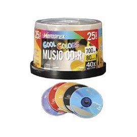 Memorex 40x CD-R Media - 700MB - 120mm Standard - 25 Pack Spindle