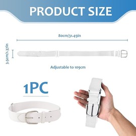 Fadbudss Elastic Belt for Kids, Stretch Adjustable Sports Belt for Boys Girls Aged 5-12 Youth, Smart Casual Jeans Belt for School Daily Wear Active Play Special Occasions (White)