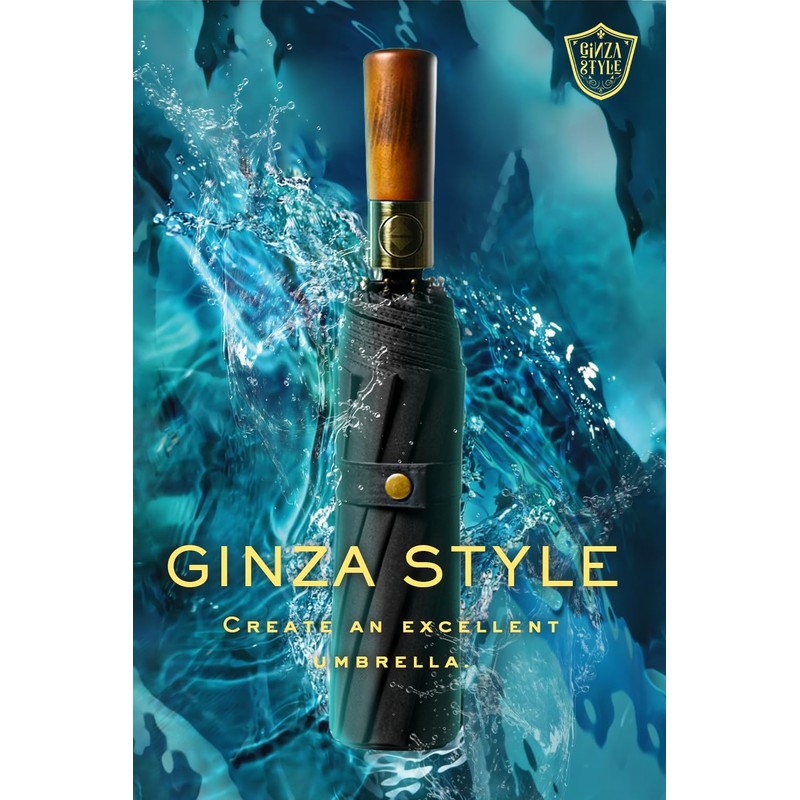 GINZA STYLE Folding Umbrella, Sun Umbrella, UV Protection, 100% Light