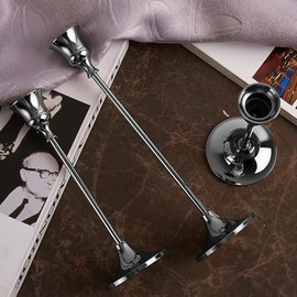 Juego de 3 Candeleros Portavelas Decorativo de Metal para Salón, Portavelas Plata para CóNicas, Pieza Central de Decoración Elegante para Mesa, Candelabros para Bodas y Cumpleaños