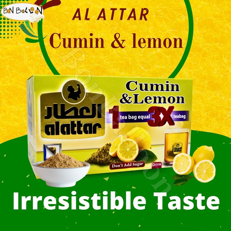 AlAttar Cumin & Lemon Drink Herbal Tea Bag Pure Natural