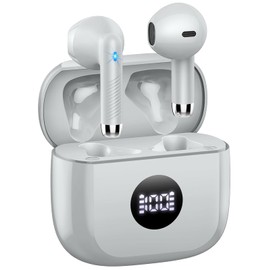 Wireless Earbuds, Bluetooth Headphones 5.4 Deep Bass, in Ear Earphones with ENC Noise Cancelling Mics, 40H Playback Bluetooth Earbuds with Mini Case, IP7 Waterproof Ear Buds with USB C, LED Display