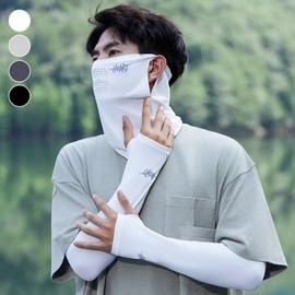 HEART Cooling Mask Arm Sleeve Set ELS-086 Dark Gray/FREE