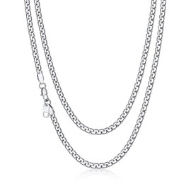 Stainless Steel Solid Box Chain 4mm 6mm Wide 20 Inch Replacement Chain Necklace For Men/Women