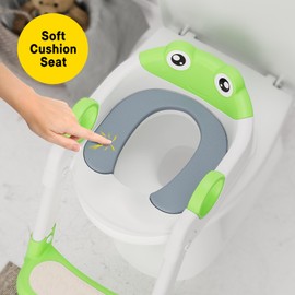 Potty Training Seat with Step Stool Ladder, Potty Training Toilet for Kids Boys Girls Toddlers, Potty Seat with Anti-Slip Pads Ladder