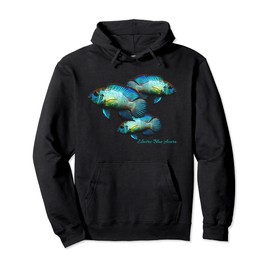 Electric Blue Acara Breeders Dwarf Cichlids Aquarium Fish Pullover Hoodie