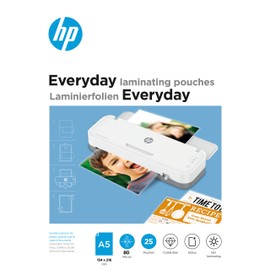 HP Everyday A5 80 Micron Glossy Clear Hot Laminating Pouches (Pack of 25) 9155