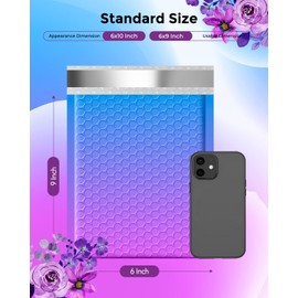 Metronic Bubble Mailers 6x10 Inch 100 Pack BluePurple Usable Size 6x9" Pretty Bubble Mailer Waterproof Padded Envelopes for Christmas Gift Packaging, Mailing, Shipping, Small Items Bulk