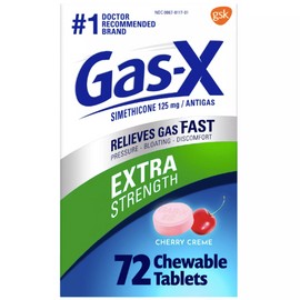 Gas X Extra Strength Cherry Chewable Tablets 72 Count Simethicone 125 Mg