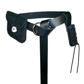 Renaissance Medieval Anillo Cinturón, Ante Valija y espada Rana 3 piezas 2550-st, Negro