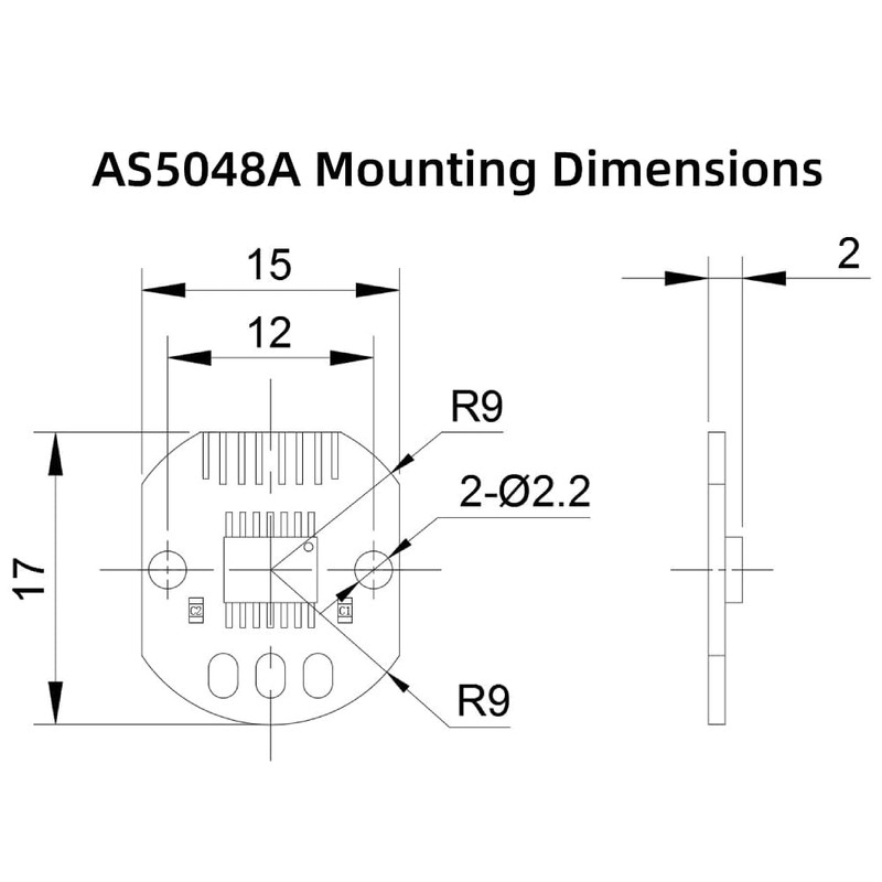 Oumefar AS5048A Magnetic Encoder I2C Interface 14-Bit Encoder Magnetic Encoder