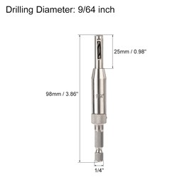 uxcell Self Centering Hinge Tapper Core Drill Bit, Hole Puncher, 9/64 Diameter, for Woodworking, Silver