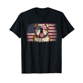 Patriotic French Bulldog American Flag Usa 4th of July Dog T-Shirt