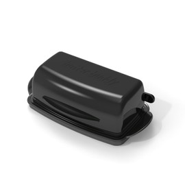 Butter Dishes with Lid for Countertop Refrigerator, Plastic Butter Dish Clear Flip Top Lid Butter Container with Spreader, Non-Slip Bottom Butter Holder Keeper (Black)