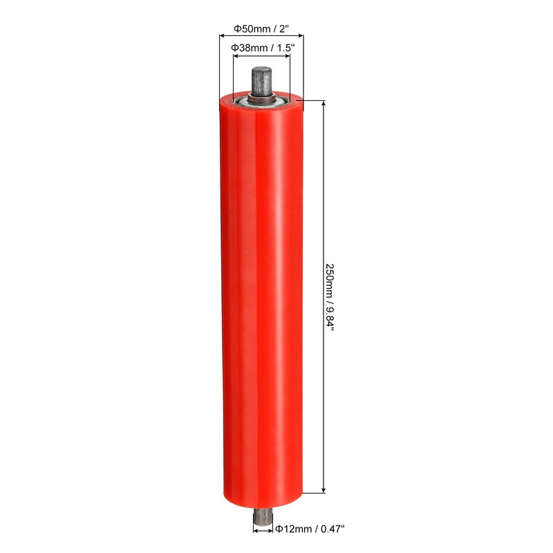 PATIKIL Polyurethane Coated Conveyor Roller 2" Diameter 10" Length, Stainless