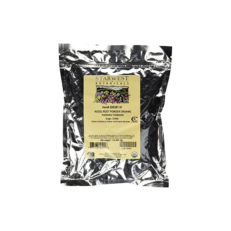 Kudzu Root Powder Organic - Pueraria Thomsonii, 1 lb,(Starwest Botanicals)