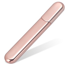 Premium Glass Nail File With Case, Crystal Diamond Salon Best Beauty Nail Buffer For Natural and Acrylic Nails Christmas Gift for Woman and Man,Apricot