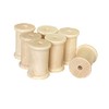 40 Pieces Large Wood Spools Unfinished Wooden Barrel Spools for